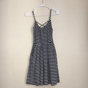 Black & White Striped Dress With Pockets